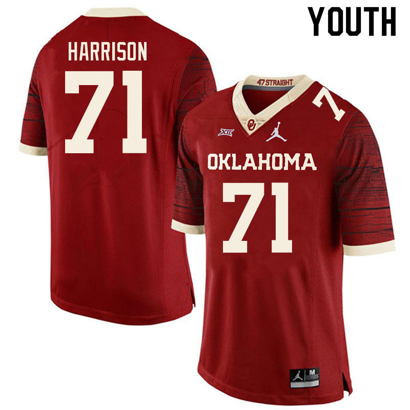 Youth #71 Anton Harrison Oklahoma Sooners College Football Jerseys Sale-Retro - Click Image to Close
